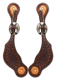 Paul Taylor Men's Two Toned Mini Stars Spur Strap (Antique Floral Buckle)