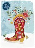 Leanin Tree Merry & Bright Cowboy Boot Boxed Christmas Cards