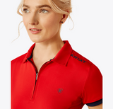 Ariat Womens Bandera Team 1/4 Zip Short Sleeve Polo