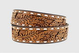 Roper Ladies Floral Embossed Cutouts and Laced Edges Belt