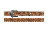 Roper Ladies Floral Embossed Cutouts and Laced Edges Belt