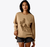Ariat Womens Canvas Oversized Long Sleeve T-Shirt