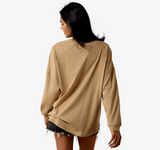 Ariat Womens Canvas Oversized Long Sleeve T-Shirt