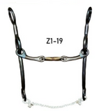 Dutton Bits Long Cheek Swept Back 1" Gag with a Dog Bone Snaffle