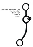 Dutton Bits Long Cheek Swept Back 1" Gag with a Dog Bone Snaffle