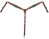 Circle Y Turquoise and Rawhide Breast Collar