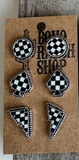 Boho Ranch Shop Western Checker Shape Post Combo Earring Set