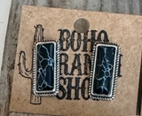 Boho Ranch Shop Western Mini Stone Stud Earrings - Black Bar
