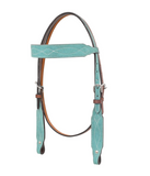 Circle Y Marfa Lights Suede Browband Headstall Teal