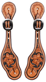 Paul Taylor Ladies Floral Tooled and Painted Spur Strap