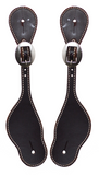 Paul Taylor Men's Stitched Latigo Leather Spur Strap (Dark Oil)