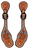 Paul Taylor Ladies Floral Tooled and Painted Spur Strap
