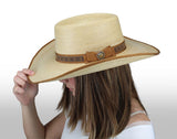 Palm Straw Hat Flat Top Style