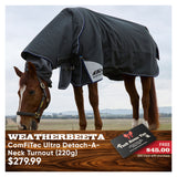 WeatherBeeta ComfiTec Ultra Detach-A-Neck Turnout - Charcoal (220g)