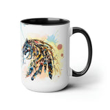 All Designs Equine Indian Feather Horse Watercolor Mug, Horse Lover Gift