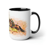 All Designs Equine Eventing Horse Trainer Watercolor Two Toned Mug