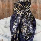Rodeo Drive Royal Blue & Cream Paisley Wild Rag - Western Scarf