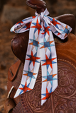 Tirzah Lane Art Americana Stars Western Twilly Scarf: Patriotic Cowgirl Satin Silky Scarf