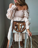 Boho Ranch Shop THE CAROLINE CROSSBODY steer longhorn - cowhide purse bag