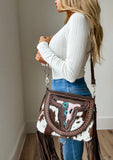 Boho Ranch Shop THE CAROLINE CROSSBODY steer longhorn - cowhide purse bag