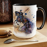 All Designs Equine Work it Girl Equestrian Watercolor Two Toned Mug