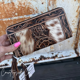 Countryside Co. Adeline Cowhide Tooled Leather Wallet Wristlet