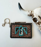 Boho Ranch Shop Thunderbird Western Cowhide Leather Keychain Wallet