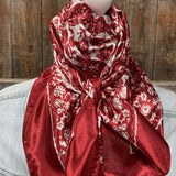 Rodeo Drive Red & Cream Paisley Wild Rag - Western Scarf
