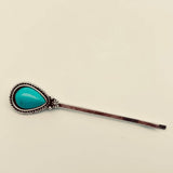 Mio Queena Western Style Vintage Turquoise Hairpin Hair Clip - WJ