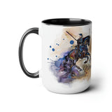 All Designs Equine Work it Girl Equestrian Watercolor Two Toned Mug