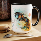 All Designs Equine Inspirational Equestrian Watercolor Horse Two Toned Mug