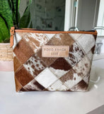 Boho Ranch Shop LUXE MAKEUP bag Genuine Hair On travel