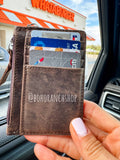 Boho Ranch Shop Thunderbird Western Cowhide Leather Keychain Wallet
