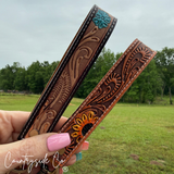 Countryside Co. Flower Tooled Leather Keychain Wristlet