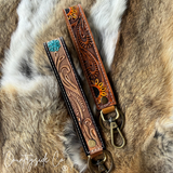 Countryside Co. Flower Tooled Leather Keychain Wristlet