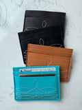 Boho Ranch Shop Western Boot Stitch Leather Credit Card Holder Money holder