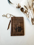 Boho Ranch Shop Thunderbird Western Cowhide Leather Keychain Wallet
