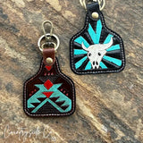 Countryside Co Cowtag Tooled Leather Keychain