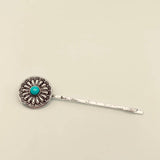 Mio Queena Western Style Vintage Turquoise Hairpin Hair Clip - WJ