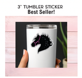 Horse 3" Sticker Waterproof | Pink Halter | Cello Sleeved