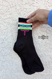 Neon Boot Stitch Socks