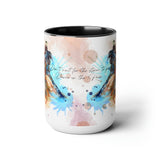 All Designs Equine Dressage Horse Half Pass Horse Watercolor Two Toned Mug