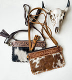 Boho Ranch Shop Western Mini Mobile Cowhide Tooled Leather Crossbody