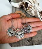 Boho Ranch Shop Western Horse Scenery Pendant 18’ Necklace