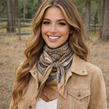 Rodeo Drive Yellow and Tan Paisley Wild Rag - Western Scarf