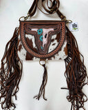 Boho Ranch Shop THE CAROLINE CROSSBODY steer longhorn - cowhide purse bag