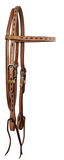 Paul Taylor Cowboy Buck Stitch and Roughout Browband Headstall