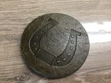 JR Horseshoe Leather Coaster