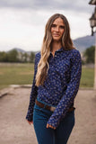 Outback Womens Horseshoe Toss Button Up Shirt