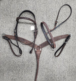 Billy Cook Brow Headstall Chocolate Roughout Inverted Sunflower